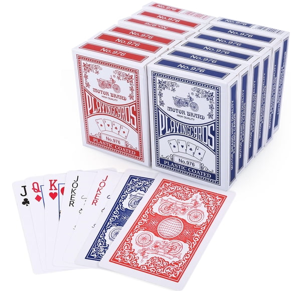Juego de cartas LotFancy Poker, tamaño estándar, 12 unidades