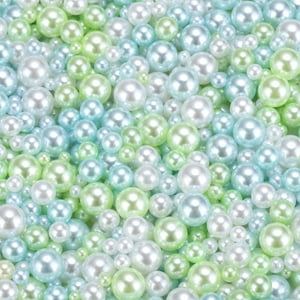 Perlas Falsas Uxcell Abs 900 Piezas Verde Azul 3-8Mm