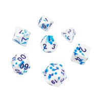 Bothyi - 7X Dados De Varios Lados, Juguete De Entretenimiento Para Fiestas, Hecho A Mano D4 D6 D8 D10 D12 D20 Punto Azul