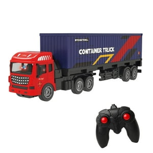 Fliperex - Camion Contenedor A Control Remoto Rc Juguete Con Luces Rojo