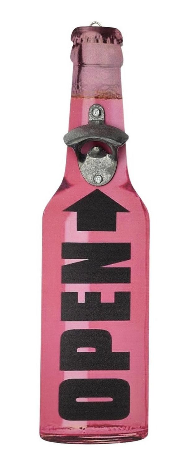 Fliperex - Abridor De Botellas Decorativo Para Pared Hogar Bar Terraza Rosa