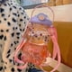 thumbnail image 5 of Botella de agua grande con forma de oso kawaii, con pajita y correa, ideal para mujeres y niñas, ideal para deportes, camping, picnic, senderismo y viajes (1400 ml, morado)., 5 of 7