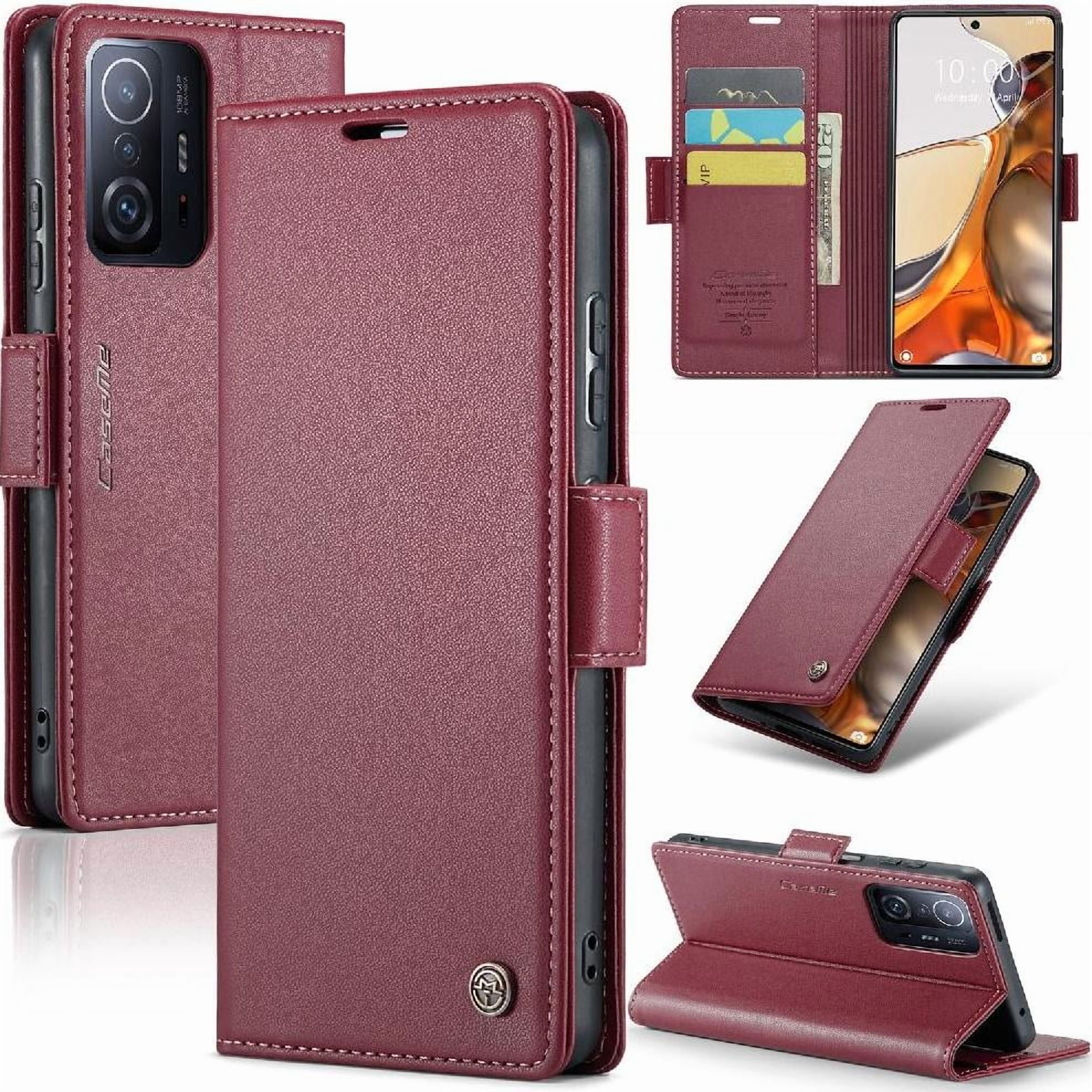 Caseme Tipo Cartera Xiaomi 11t/11t Pro Con Cierre Magnético, Rfid, Tarjetero, Soporte, Carga Inalámbrica