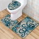 thumbnail image 2 of 1pc Octopus Starfish Bathroom Rugs and Shower Curtain Set with 12 Hooks - Machine Washable Polyester Fabric, Non-Slip, Absorbent Mat, U Shaped Toilet Mat and Toilet Cover - Home Decor Accessories, 2 of 4
