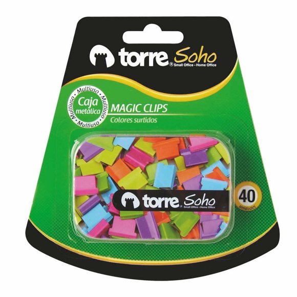Clips Magic Colores 40 Unidades, 1 Un