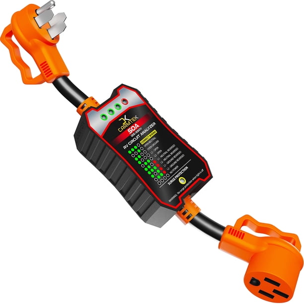 Protector contra sobretensiones CARMTEK RV de 50 amperios con protección contra sobretensiones integ