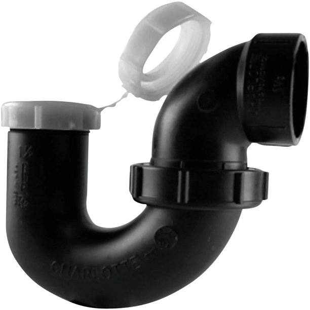 Tubo P-Trap Charlotte de 1.5 pulgadas con tubo deslizante x cubo de 1.5 pulgadas, plástico ABS