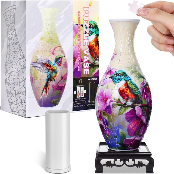 Jarrón Puzzle 3D Silipull Trochilus con 160 piezas curvas de plástico