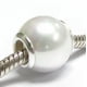 thumbnail image 2 of Cuentas de concha de perla blanca de plata esterlina con piedra natal de junio para pulseras y collares con dijes europeos, 2 of 2