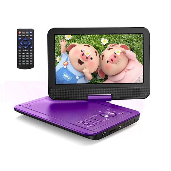 Reproductor de DVD portátil YOTON con pantalla giratoria HD de 12,5" y batería de 6 h