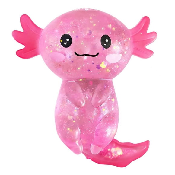 Juguete Squishy CUCURLE de ajolotes con glitter, pelota antiestrés para niños