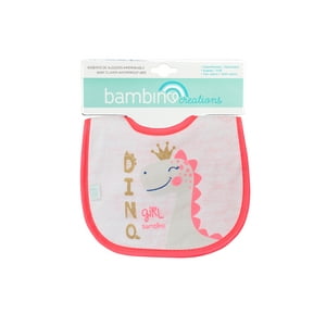 Babero De Algodón Impermeable Bambino Dino Fucsia