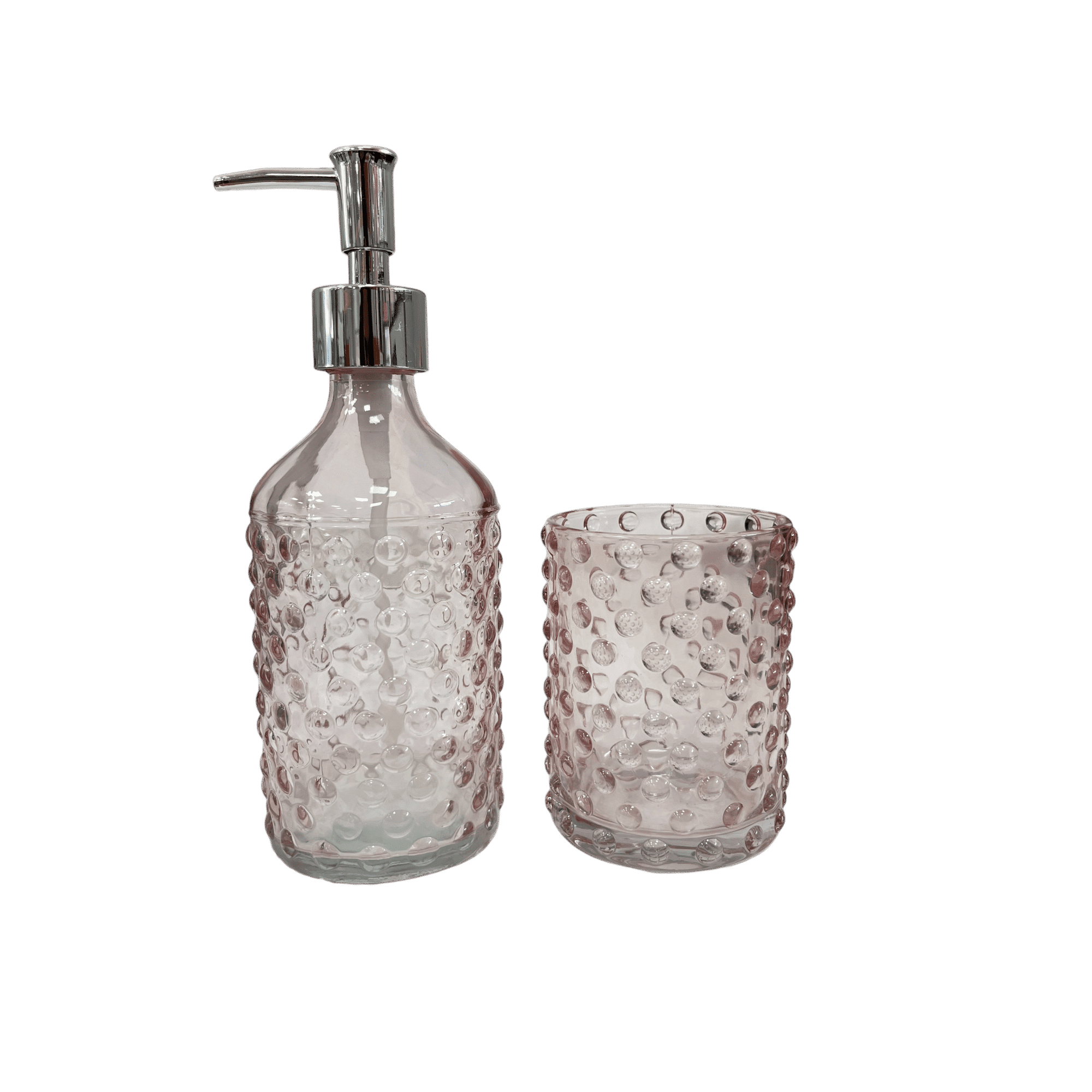 Zahr - Set De Baño Dispensador De Jabon Y Vaso De Vidrio Colores