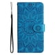 thumbnail image 5 of Funda tipo cartera FOXDOCK para iPhone 16 Pro , diseño girasol en relieve, cuero PU, cierre magnético, soporte y tarjetero, 5 of 5