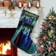 thumbnail image 1 of Los Munster Tema: Calcetines de Navidad, fino lino blanco para colgar en escaleras y chimenea, decoración navideña para el hogar, regalo de Navidad.54cm×38cm, 1 of 5