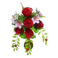Genérico - Set 2 Flores Artificiales Adorno Rosas Lirios Silvestres Jhn