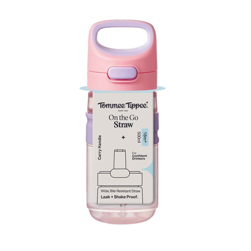 Tommee Tippee - Vaso Con Bombilla De Silicona 500 Ml On The Go 18 Meses+