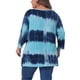 thumbnail image 5 of Agnes Orinda Blusas Casuales de Talla Grande para Mujer con Estampado de Rayas Tie Dye, Cuello en V, Mangas 3/4, Túnica, Talla 1X, Azul Lago, 5 of 8