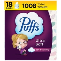 Puffs - Pañuelos Faciales Ultrasuaves, 18 Cubos, 56 Pañuelos Por Caja