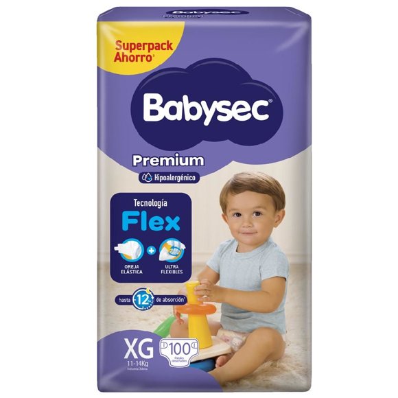 Pañales Babysec Premium XG, 100 Un