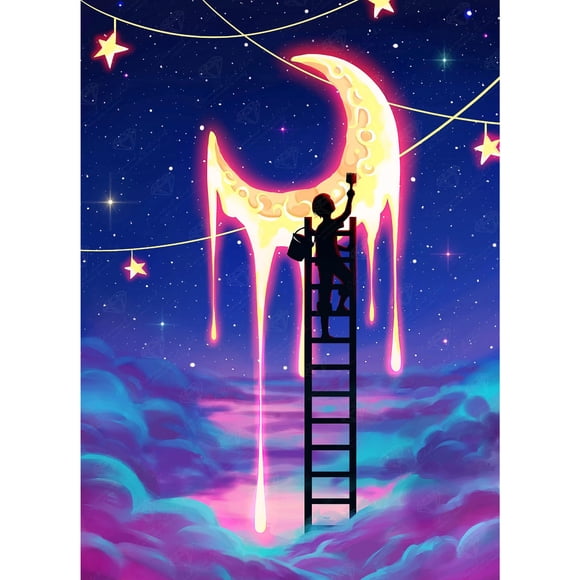 Kit de Arte con Diamantes DIAMOND ART CLUB – Pinta la Luna