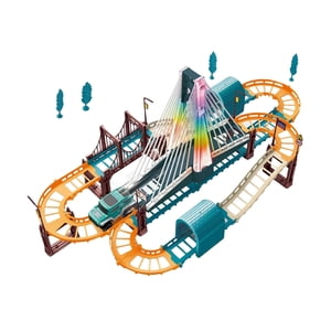 Bothyi - Juego De Pista De Carreras Flexible Carril De Pista Curvo Educativo Para Regalos Estilo A