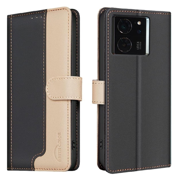 Funda Cartera con Bloqueo RFID para Xiaomi 14T con Ranuras y Soporte Negro