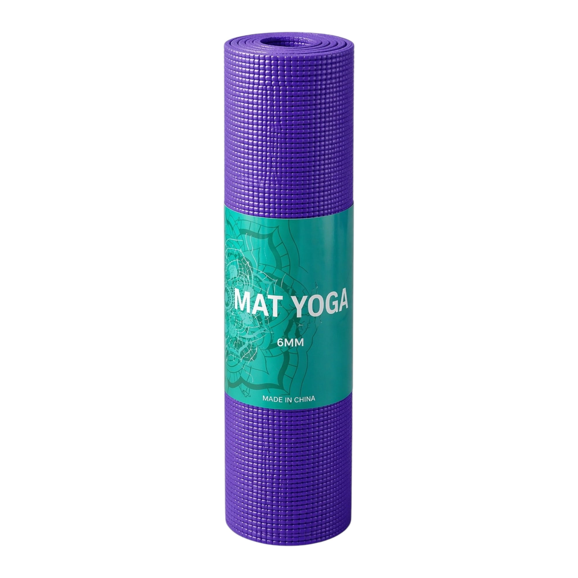 Pwrfitness - Mat De Yoga Morado 6 Mm Antideslizante Para Yoga, Pilates Y Ejercicio