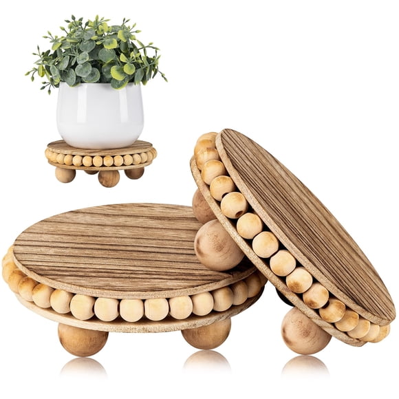 Soporte redondo de madera HouseJoy, juego de 2 (12 cm)