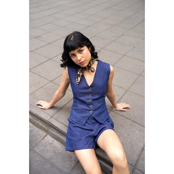 Vest Denim Carla Azul azul S