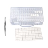 Magideal - Caja Organizadora De Almacenamiento De Plástico, Organizador De Contenedores De 64 Ranuras Con Etiquetas Adhesivas, Cajas De Herramientas Portátiles