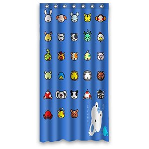 Pinghai - Cortina De Ducha Con Diseño De Expresiones Divertidas De Jane Pen, Juego De Cortina De Baño Con Ganchos, Tamaño 36 X 72 Pulgadas
