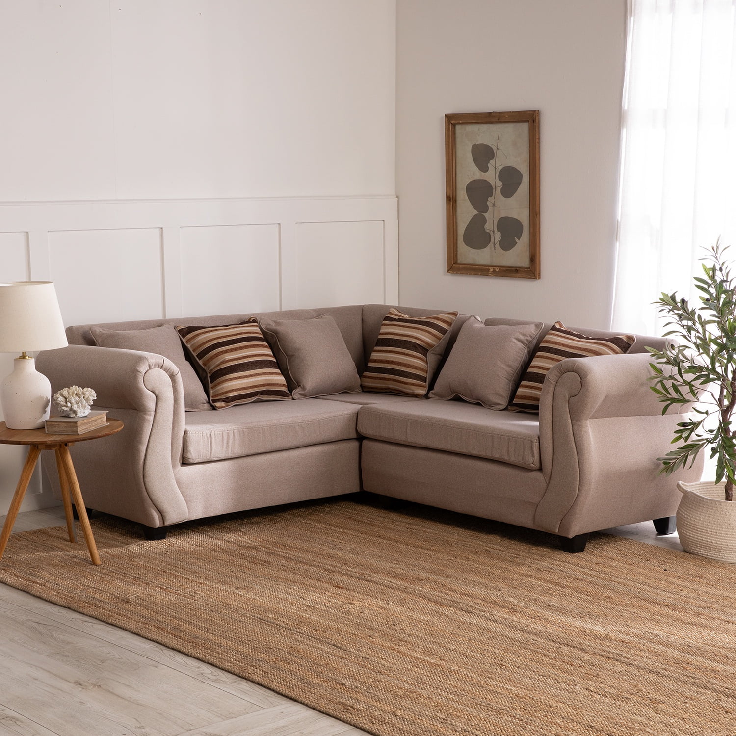 Deco Outlet - Seccional New Milan 3.2 Tela Beige