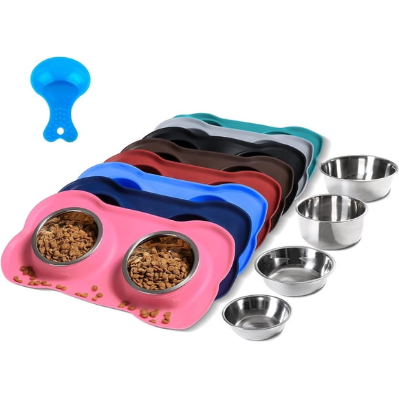 2 platos para perro Hubulk de acero inoxidable antiderrame