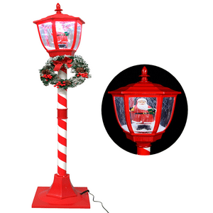 Wakeshome - Farol De Navidad Santa Con Bastón De Caramelo Y Guirnalda