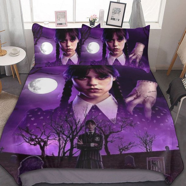 Wednesday 3-Piece Bedding Set Warm And Comfortable Soft Duvet Cover Bed Set for Boys Girls Kids Adult Bedroom All Season