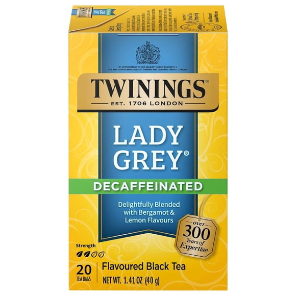 Twinings Lady Grey Té Negro Descafeinado - 20 bolsas