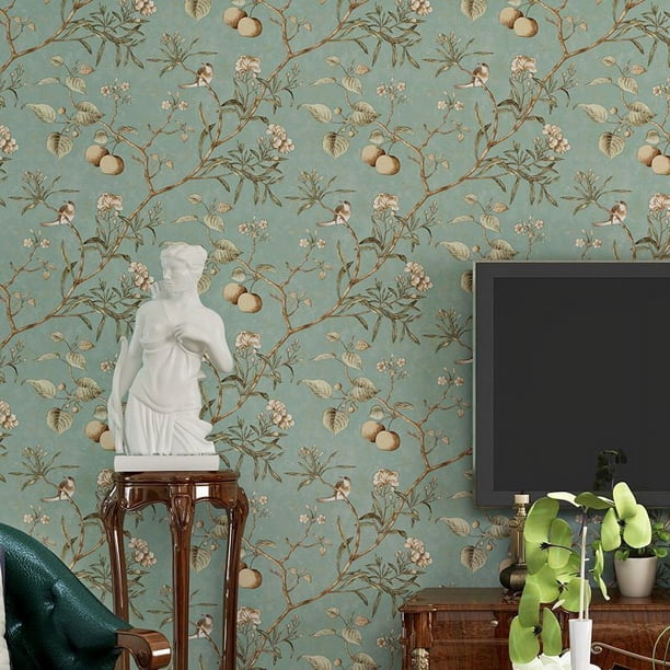 Vintage Rustic Pastoral Non-woven Self-adhesive Wallpaper, 393.7inchLong