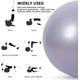 thumbnail image 5 of Pelota de yoga de 75 cm, ideal para fitness, estabilidad, equilibrio y parto, con diseño antiestallido de calidad profesional, ideal para pilates, core y entrenamiento con bomba rápida, ideal para gim, 5 of 7