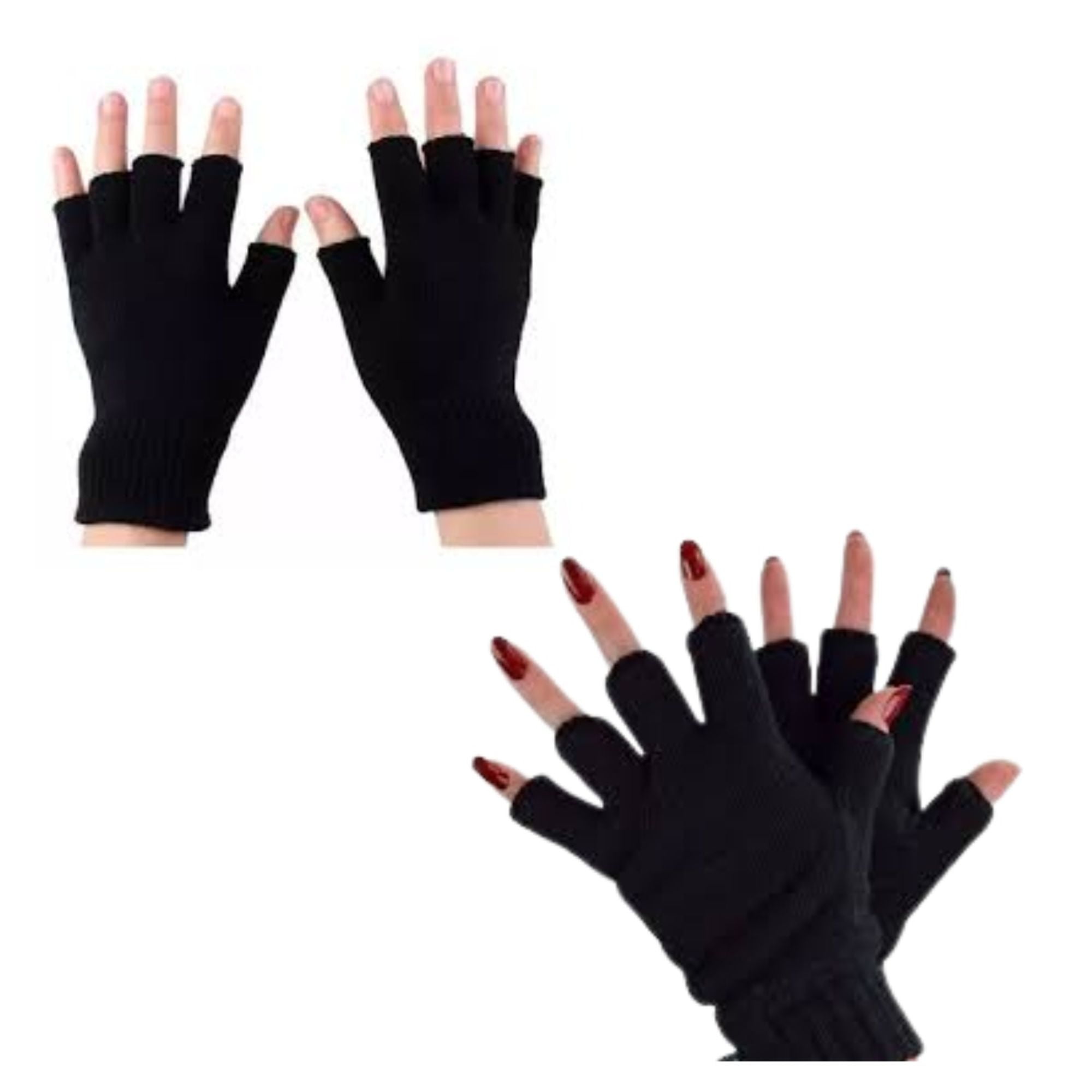 Mercado Ideas - Guante De Lana Sin Dedos Medio Dedo Invierno Unisex