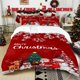 thumbnail image 1 of 3pcs Merry Christmas Red Printed Bedding Set Soft Duvet Cover with 2 Pillowcases All Season Comfort, 1 of 5