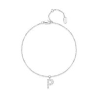 Pulsera Heshpaws S925 Sterling Silver Initial A-Z Plata
