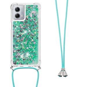 Funda Foxdock Para Motorola Moto G 5G 2023 Con Cuerda Ajustable, Brillo Líquido, Protección Antigolpes Y Lente – Ideal Para Regalo