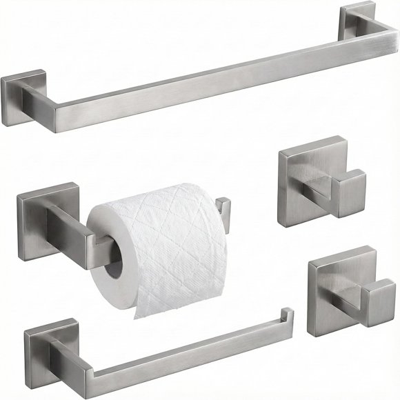 Portarrollos de papel higiénico ECOClasp juego de 5 piezas níquel cepillado