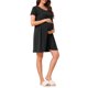 thumbnail image 1 of INSPIRE CHIC Vestido de Trabajo para Mujeres de Manga Corta para Maternidad, Lactancia y Postparto con Botón Trasero 2XL Negro, 1 of 6