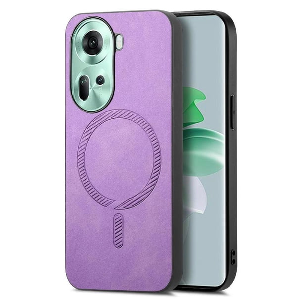 Magnetic Slim Case for OPPO Reno 11 5G with Camera Guard & Anti-Scratch Back Purple
