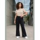 thumbnail image 3 of Pantalón Mujer Flare Pierna Ancha Cintura Elasticada Negro, 3 of 8