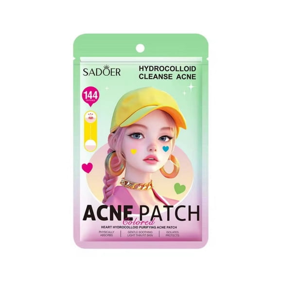 Parches para Acné Hidrocoloide Corazones - Set 144 Unidades Coloridos