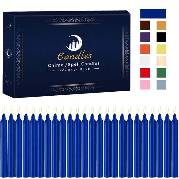 Vela Kunrsug 24 unidades azul 10 cm (vela de pabilo) sin perfume