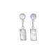 thumbnail image 1 of Aros Nácar Rectangular Plata 950 Tornillo Mariposa Colgantes Mujer Elegantes Piedra Blanca., 1 of 4